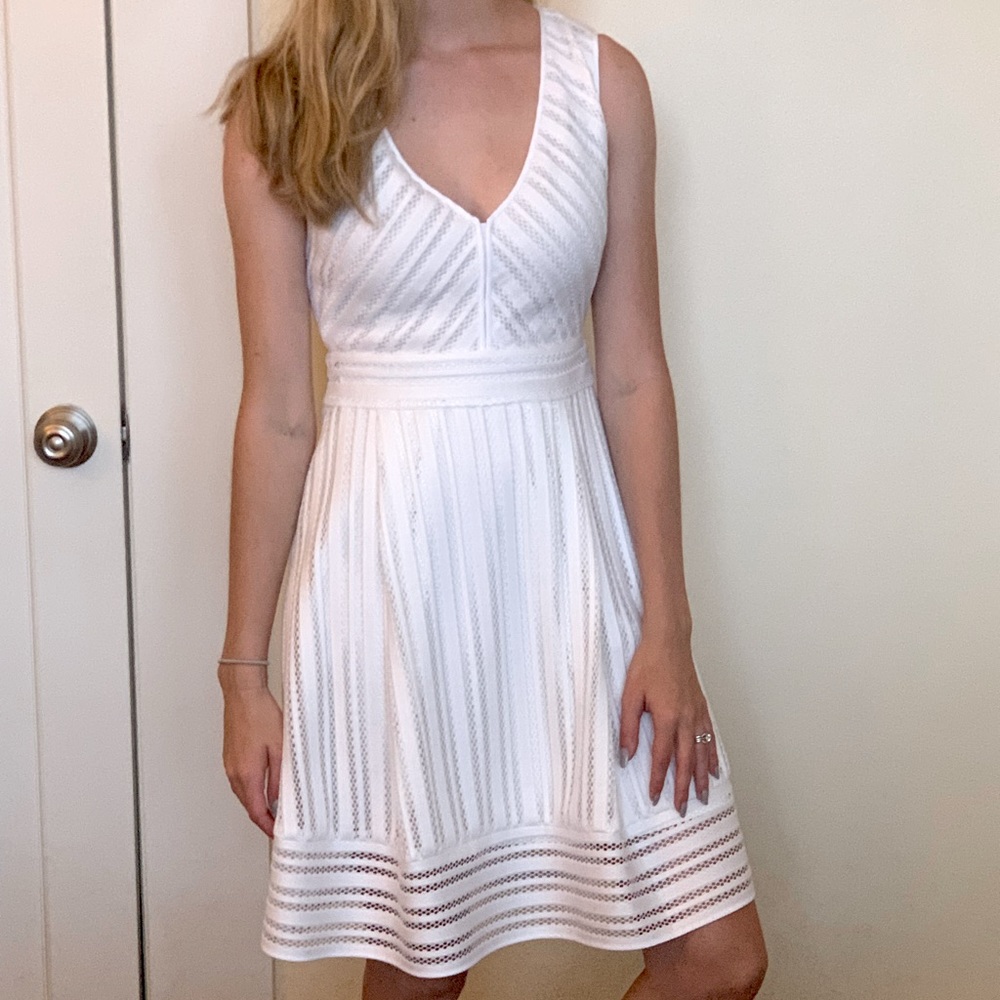 White J. Crew V neck dress